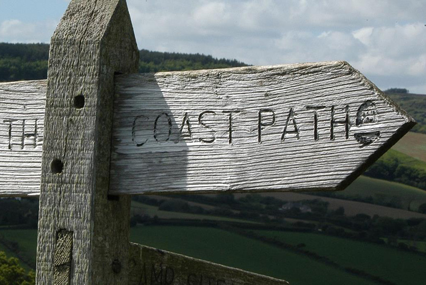 South West Coast Path way-marker